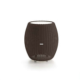 18.9 inch black rattan glass top barrel end table with coffee table design